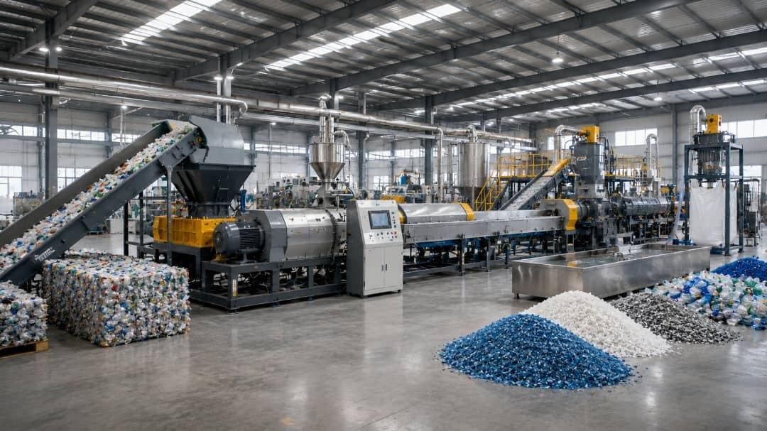 Ligne de recyclage et de régénération des plastiques